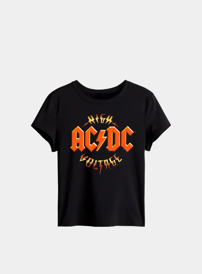 MERCH Baby Look AC:DC High Voltage Frente - MΞRCH