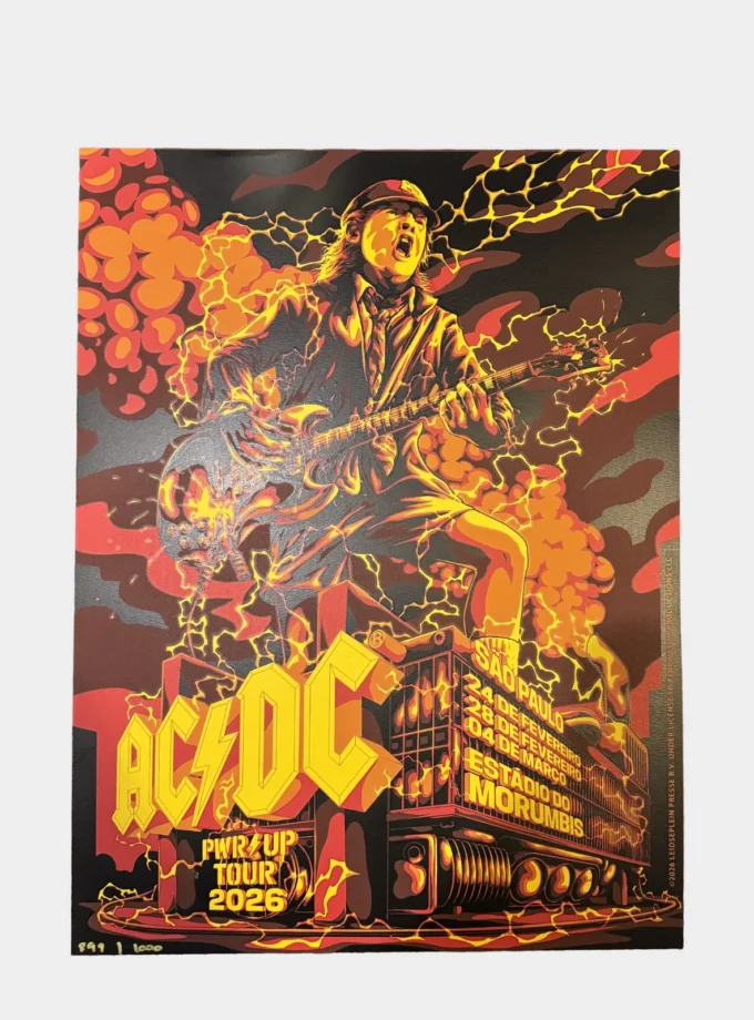 MERCH Litografia AC:DC Pwr Up Tour 2026 Frente - MΞRCH